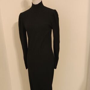 Who What Wear Elegant Black Turtleneck Dress